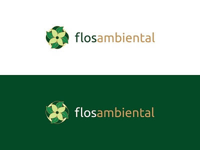 Flos Ambiental brand environmental flower gradiente green leaf logo sustainability symbol