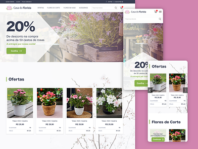Flower Ecommerce - Casa do Florista e commerce ecommerce flower flower bouquet delivery in dubai interface pink plants shop ui web design
