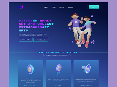 Landing Page | NFTs & Rarly Art design ui ux