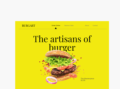 Food Ordering Landing Page UI clean design flat graphic design minimal typography ui ux web website