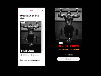 Workout of the Day - Dailyui 63 app design dailyui exercise app flat minimal ui ux workout app