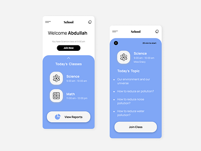 School Online Class App app design school app ui uiux uiuxdesign ux