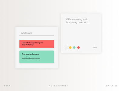 Daily UI 65 - Notes Widget app design dailyui dailyui65 dailyuichallenge notes app ui ux widget