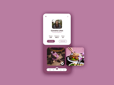 #DailyUI 006 - Social profil app app daily ui dailyui dailyuichallenge design graphic interface purple social app social profil social profile ui ui design