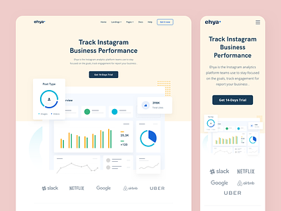 Ehya: Social Media Management Landing Page