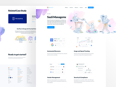 Blissfully Use Cases Page dashboard illustration landing page saas landing page saas management saas platform saas product saas website vector web design