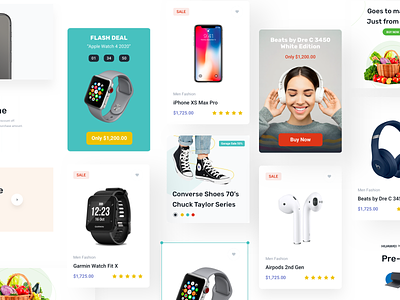 Marketplace Website Widgets card commercial components discount edit mode features freelance landing page marketplace minimal modal modern product card promo tab ui kit ui template website template widget