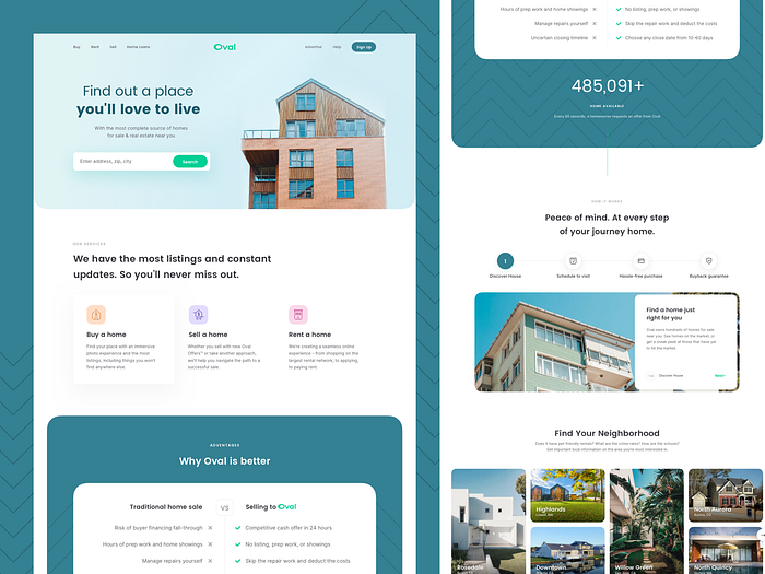 Oval Housing Website Design Template by Ibnu Mas'ud for Designspace on ...