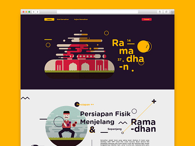 Marhaban Ya Ramadhan colorful flat design illustration islam muslim ramadhan