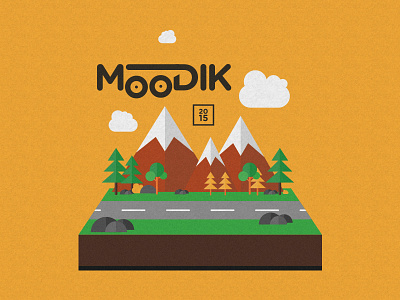 Moodik Coy design flat illustration mountain nature travel trip ui vacation