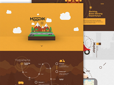 Moodik design flat home illustration mountain nature travel trip ui ux vacation web design