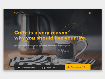 Kopiyah Cafe coffee design drip indonesia kopi love time ui ux website