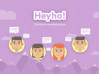 Chatting Illustration apps chat draw flat illustration ios message mobile people vector