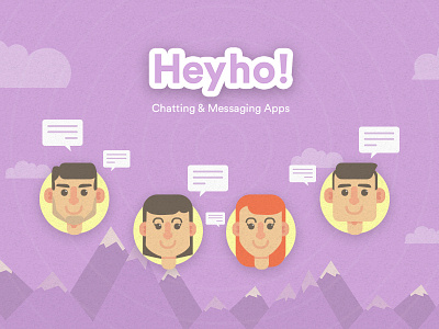Chatting Illustration apps chat draw flat illustration ios message mobile people vector
