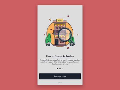 Discover Coffeeshop Onboarding apps beverage coffee coffeeshop drink food icon illustration ios