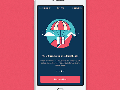 Unexpected Prize Onboarding apps delivery gift illustration ios line love prize sky surprise vector