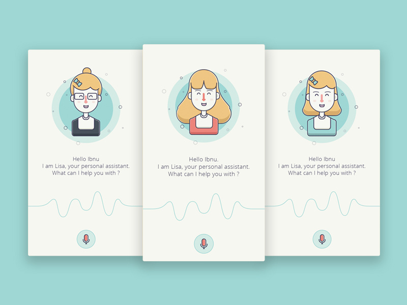 Personal Assistant Apps ios apps line icon vector girl face character illustration personal assistant
