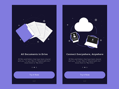 Cloud Onboarding apps cloud connect document illustration ios onboarding share vector