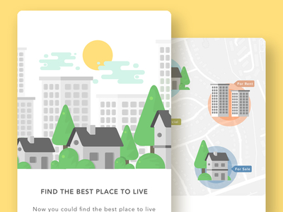 Properties App - Onboarding clean house illustration ios app onboarding property vector walktrough