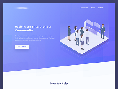 Enterpreneur Community Landing Page 3d business community company enterpreneur isometric presentation