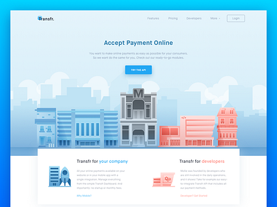 Payment Platform Website api big header company fintech flat gradient illustration payment startup website