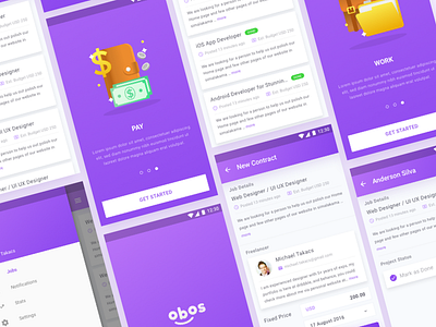 Find Freelancer App 2 android card find freelancer history material design onboarding profile rating search upwork walktrough