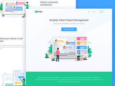 Video Project Management Landing Page agency app entertainment landing page manage project management video vlog