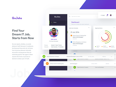 Gojobs - Find It Jobs candidates company crm dashboard employee icon set illustration job landing page saas startup