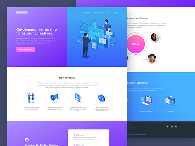 Creative Career Mentorship big header career creative cta dashboard education isometric landing page learn marketing mentorship