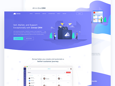 CRM Homepage crm dashboard illustration landing page marketing pricing resources saas sales solution