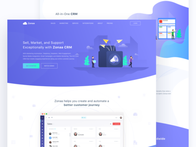 CRM Homepage crm dashboard illustration landing page marketing pricing resources saas sales solution