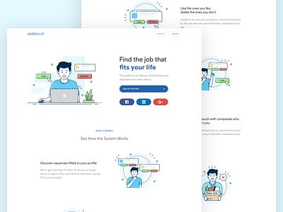 Jobseeker - Find Job business dropbox find job icon illustration jobseeker landing page marketplace tinder workspace