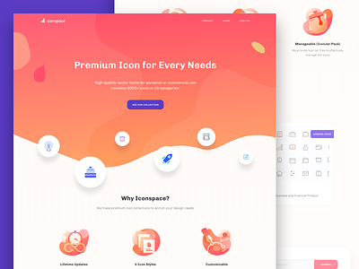 Iconspace : an Icon for Every Needs front end development icon icon freebies icon marketplace icon set illustration landing page woocommerce optimization