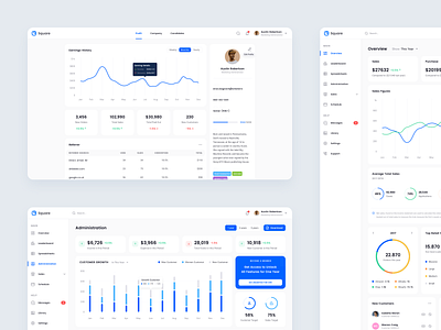 Square Dashboard UI Kit - Black Friday! by Ibnu Mas'ud for Sebo on Dribbble