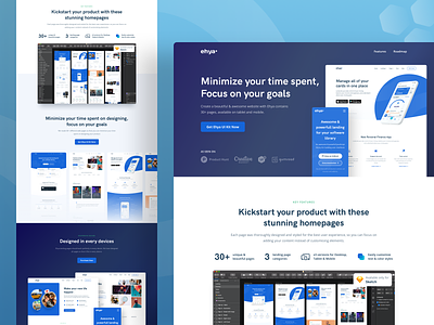 Ehya Landing Page Templates about page app landing page dashboard design design template freebies illustration landing page landing page template marketing website onboarding product page ui design ui kit web design
