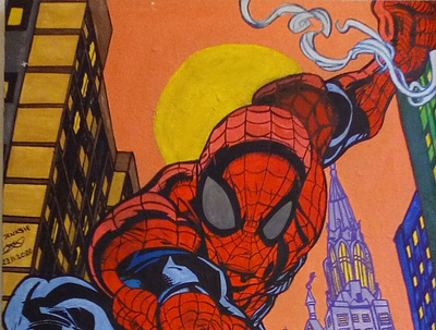 My Spider-Man acrylic painting on a big canvas acrylicpainting canvas painting canvasart marvelcomics spiderman