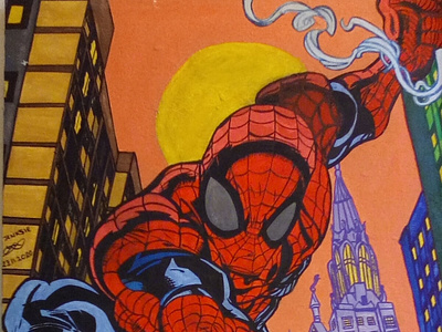 My Spider-Man acrylic painting on a big canvas