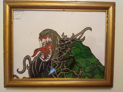 My venomous hulk painting acrylic hulk page venom