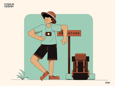 Go to Vacation Flat Illustration