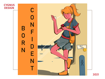 Born Confident #2 confidence confident flat illustration love yourself message