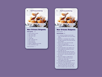 Recipe app design disney illustration recipe app ui ui challange