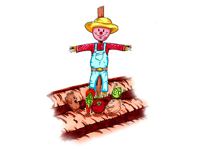 Children's Book Traditional Illustration #2 childrens book copic markers illustration scarecrow traditional