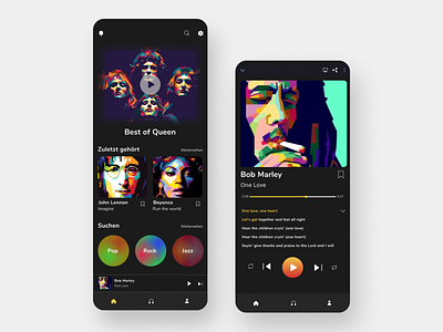 Music Player App app concept design mobile music player ui