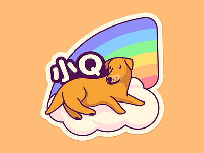 Goodnight, 小Q cloud dog dog illustration doggy rainbow sticker