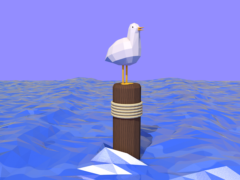 Sehvogel pier waves ocean seagull seabird sea