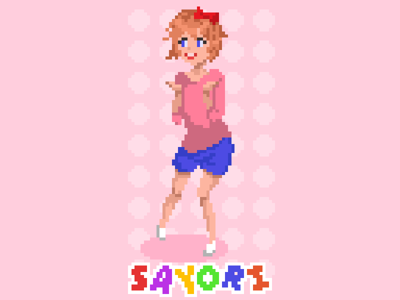 Sayori girl character sprite pixel sayori ddlc doki doki literature club