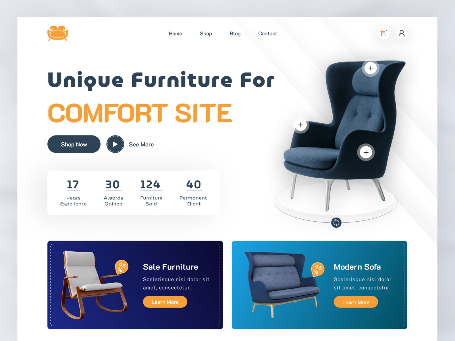 Furniture Web Hero Section Ui Design by Abdullah Al Mamun on Dribbble