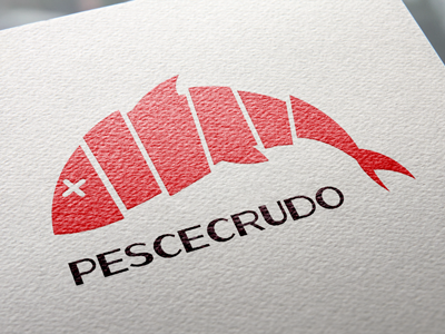 Pescecrudo fish logo sushi