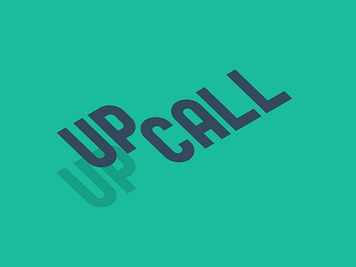 Upcall logo flat logo minimal shadow up vector