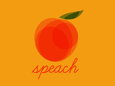 Speach fruit logo orange overlay peach transparence